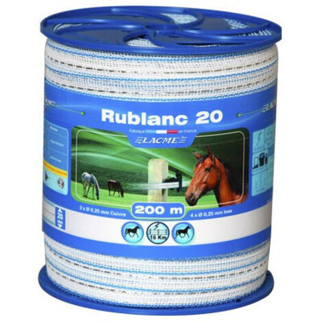 Lacme – Ruban classique pour clôture chevaux – Largeur 20 mm – Résistant aux intempéries – Pour zones protégées (1/5)