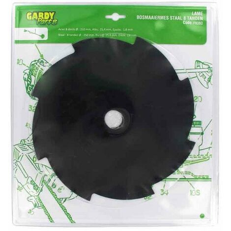 CENTRALE BRICO Lame acier 8 dents pour débroussailleuse, dimensions coupe: 255mm (1/2)