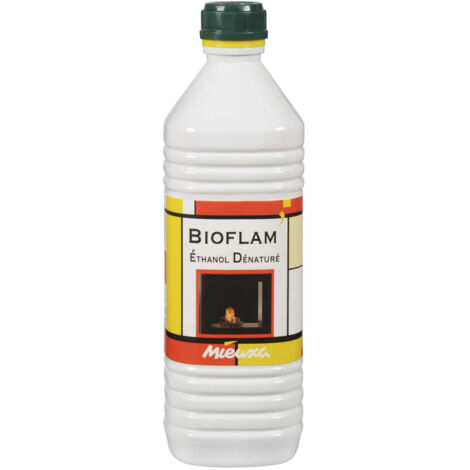Bioflam éthanol dénaturé 1L – Combustion propre pour biocheminées – Bouteille pratique – Éthanol 96% – 100g de combustible (1/3)