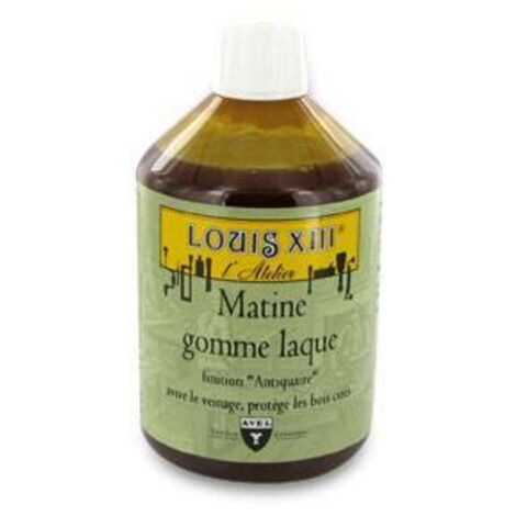 Gomme laque incolore Matine LOUIS XIII 500 ml – Finition antiquaire pour bois cirés – Application facile et riche en résine garnissante – Avel (1/7)