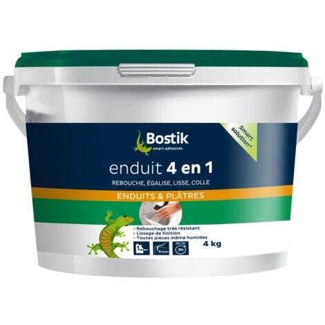 Enduit 4 en 1 pâte Bostik rebouchage et lissage  Conditionnement: 4KG (1/4)