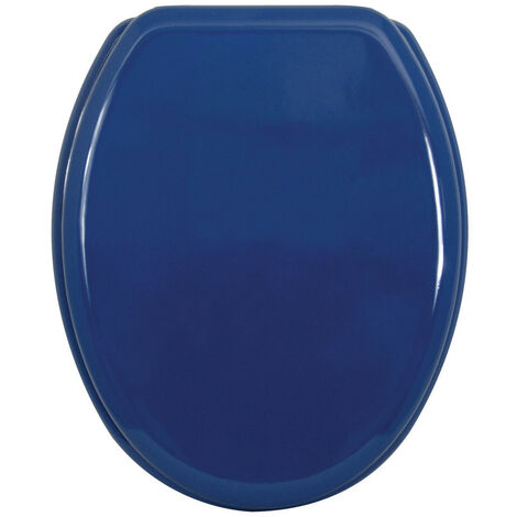 MSV – Abattant wc en MDF bleu foncé – Charnières inox – Résistant à l'humidité – Installation facile pour cuvettes standards