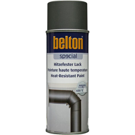 Peinture haute température gris fonte 400ml – Résistance jusqu'à 600°C – Finition mate pour poêles et barbecues – Séchage rapide – Belton