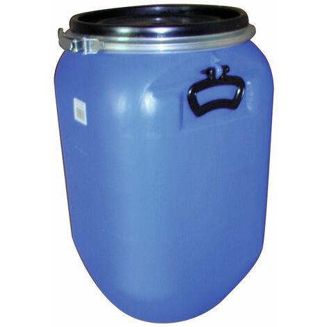 Fût alimentaire 60l en polyéthylène haute densité – Ouverture totale pour nettoyage facile – Fermeture hermétique par cerclage (1/4)