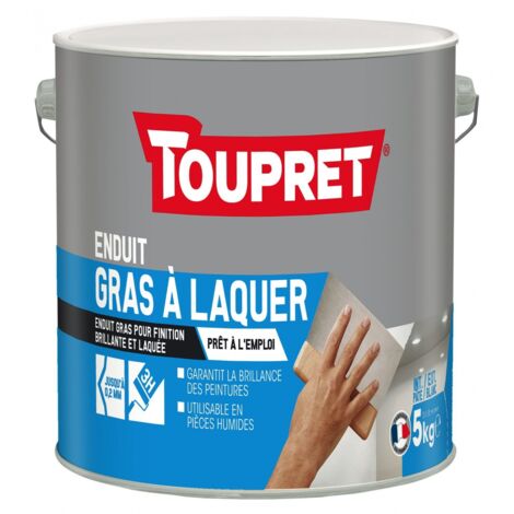 Toupret – Enduit de rebouchage gras à laquer 5KG – Application facile en fine épaisseur – Surface ultra lisse pour peinture brillante (1/2)