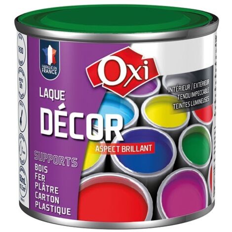 Laque décor 60ml vert jardin – Finition brillante – Pour bois, fer, plâtre, carton, plastique – Haute résistance aux chocs et rayures – OXI (1/5)