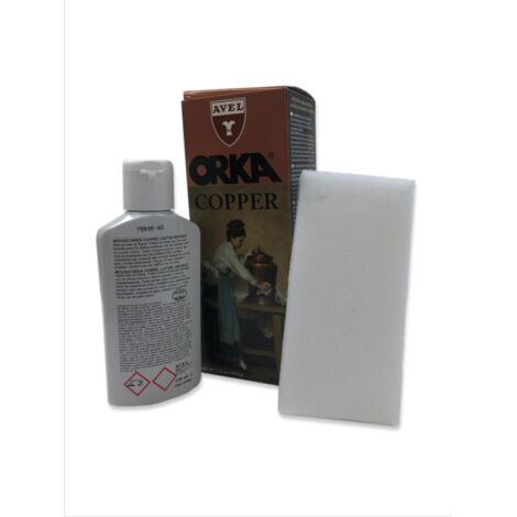 Mouss' ORKA Net pour métaux – Cuivre Laiton Bronze 125 ml – Nettoyage sans frottement – Éponge incluse pour application facile – Avel