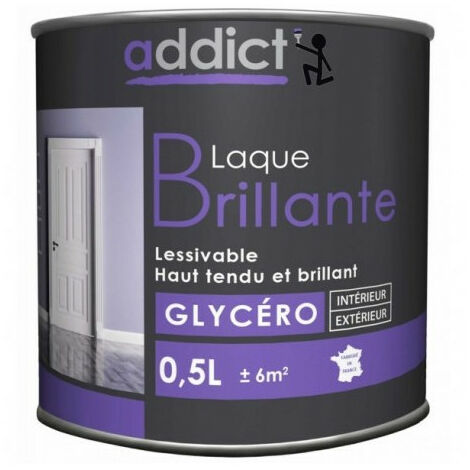 Peinture anti humidité blanc brillant 0.5 L – Finition lavable pour bois et métal – Résine glycérophtalique – Pouvoir garnissant élevé – Addict (1/3)