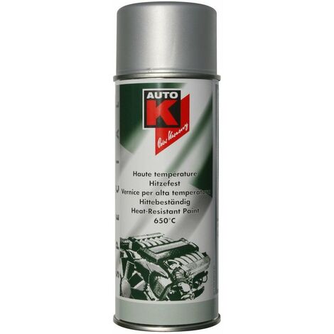 Peinture haute température 650°C 400ml – Résistante pour compartiment moteur et échappement – Finition argentée durable - c400mlargent