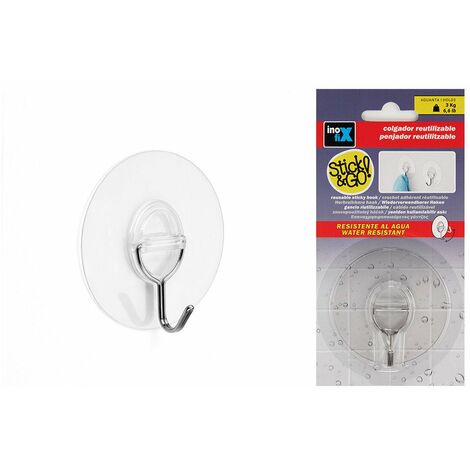 Cintre Adhésif Réutilisable Transparent Crochet Mobile, Adhésion Forte, Réutilisable - Inofix (1/3)
