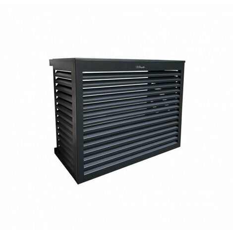 Cache climatiseur au sol en aluminium gris anthracite – Dimensions H 96 x L 104 x P 52-67 cm – Circulation d'air optimale – Installation rapide – Decoclim
