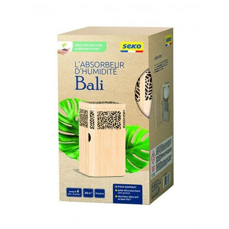 Absorbeur d'humidité en bois naturel 450g – Protège jusqu'à 20 m² pendant 6 semaines – Action ultra-rapide – Design écologique – Sodepac