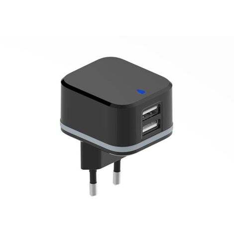 CHARGEUR COMPACT AVEC 2 CONNEXIONS USB 5 V - 3.4 A max. ( 2.4 + 1 A ) - 17 W max. (1/3)