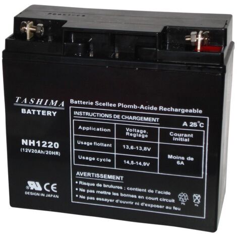 Batterie moto gel/agm 12V 20A – Adaptable CASTELGARDEN, HONDA, STIGA – Longueur 181mm, largeur 76mm, hauteur 167mm