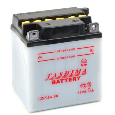 Batterie Plomb Tashima 12v, 5,5a L: 103, L: 90, H:114mm, + à Droite Pour Motos. (livrée Avec Acide Séparé). - Batterie à Mettre (1/5)