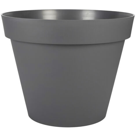 EDA – Pot de fleur rond 60 cm – Contenance 76 L – Polypropylène anti-UV et gel – Zone de rétention d'eau pour arrosage optimal (1/8)