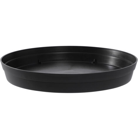 EDA – Soucoupe en polypropylène Ø28 cm x H4.5 cm – Résistante au gel et UV – Pour pots de fleurs ronds 23L – Fabriquée en France