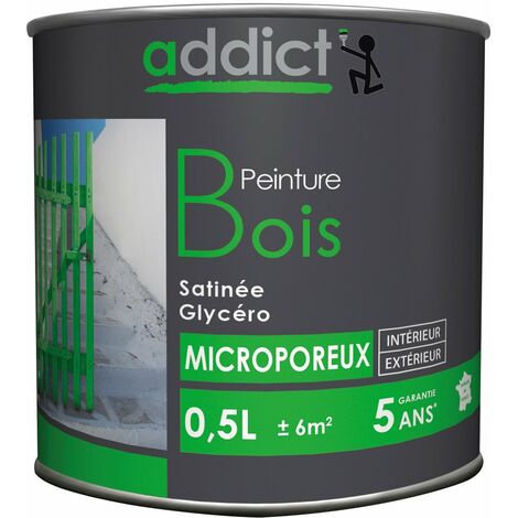 Peinture bois noire 0.5L finition mate – Protection durable pour bois intérieur/extérieur – Résistante aux intempéries et UV – Addict (1/2)