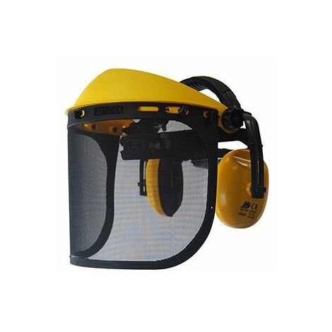 Visière professionnelle de protection extra-large anti-bruit à écran grillagé relevable