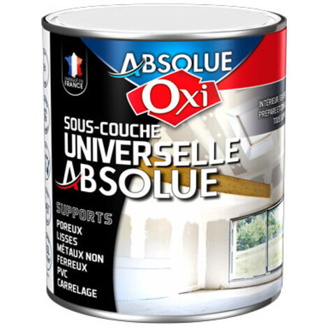 Sous-couche universelle blanche mate 1L – Pour tous supports poreux et lisses – Séchage rapide 2h – Rendement jusqu'à 10 m²/L – OXI - MAT 1 L OXI