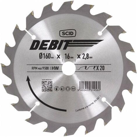 Lame Au Carbure Pour Scie Circulaire ø 160 Mm 20 16 2,8 (1/3)