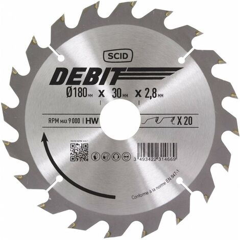 Lame Au Carbure Pour Scie Circulaire ø 180 Mm 20 30 2,8