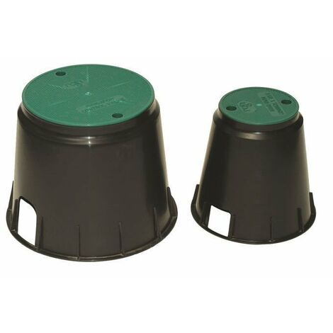 Regard de visite rond en PVC diamètre 15 cm – Hauteur 23 cm – Accès rapide aux électrovannes – Compatible systèmes d'arrosage – Rain