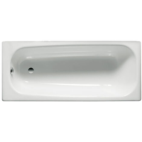 Roca – Baignoire simple 160x70cm en acier émaillé blanc – Installation encastrée sur pieds à visser – Vidage 55mm pour écoulement efficace