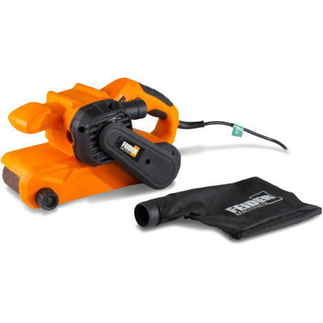 Feider – Ponceuse à bande 900 W 76 x 533 mm – Vitesse variable 120-340 m/min – Système d'aspiration intégré – Pour bois, métal et murs