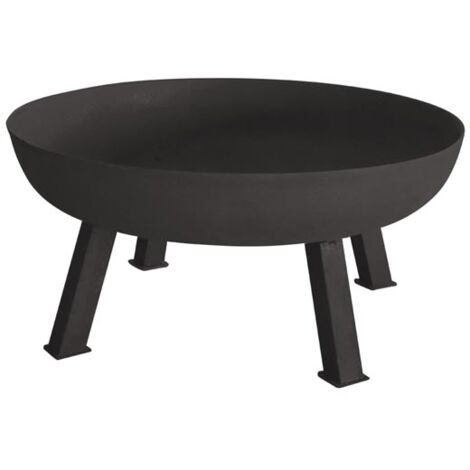 Perel – Brasero rond en fonte 100 cm – 41,5 cm de hauteur – 3 pieds solides – Compatible charbon de bois et bois – Pour soirées conviviales