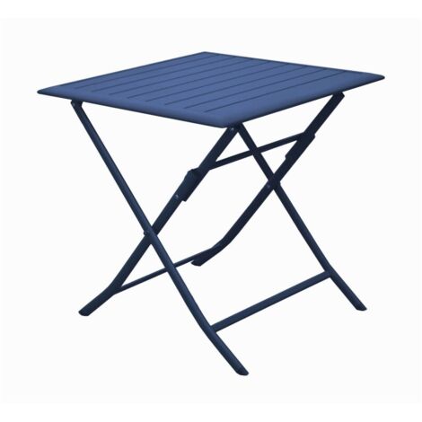 PROLOISIRS Table de jardin carrée Lorita - bleu 70 x 71 x 70 cm (1/2)