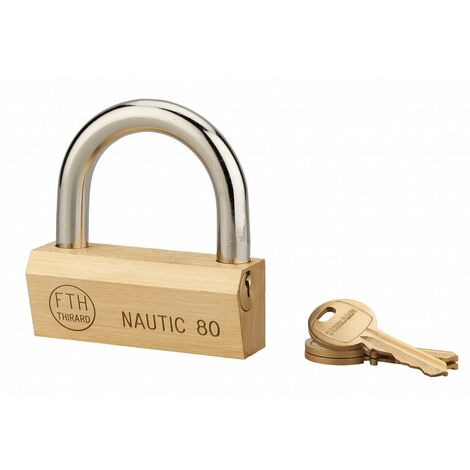 cadenas laiton  MARINE  anse laiton H 14 mm 2 clés