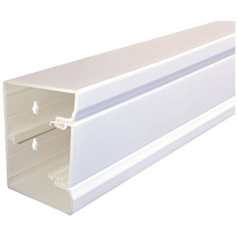 Hager – Goulotte appareillable PVC Pure 85mm x 56mm x 200mm – Enclipsage direct pour installation professionnelle – Compatible appareillages 45x45