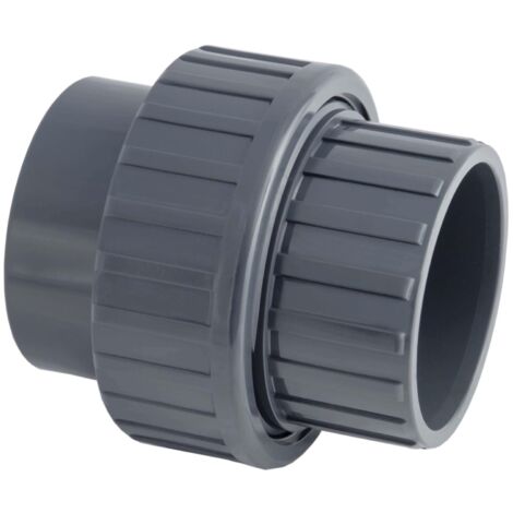 Aqualux – Raccord union PVC femelle-femelle à coller Ø50 mm – Pression maximale 16 bars – Joint EPDM pour étanchéité optimale (1/4)