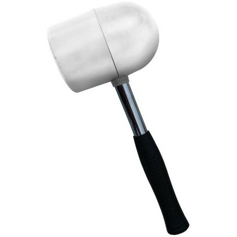 Edma – Maillet carreleur 500g – Tête en caoutchouc blanc non marquant – Manche ergonomique pour pose précise – Ajustement délicat des carreaux