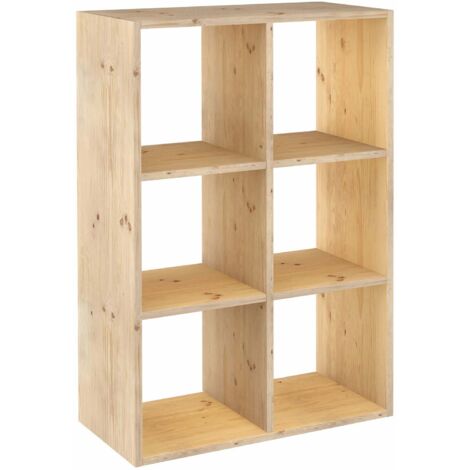 Idroweb – Étagère murale modulaire 6 cubes en pin massif – Dimensions 105,4 x 70,8 x 33 cm – Charge 50 kg par tablette – Montage facile