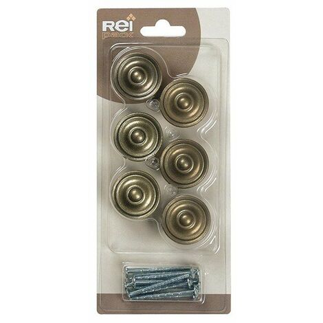 Boite X6 Boutons Metal D 35mm Vieux Laiton Ref 2-3110 32 (1/7)