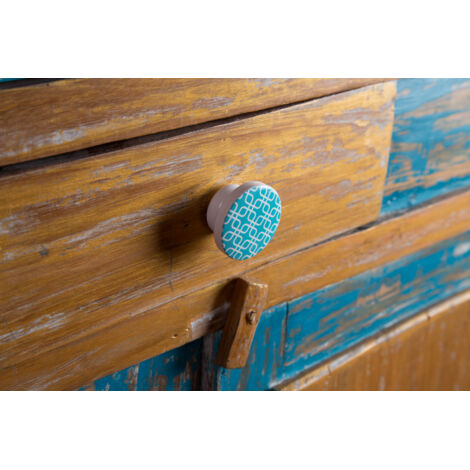 Boite 10 Boutons En Bois 40mm Blues Bleu Ref 7-e225 08 (1/2)