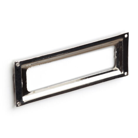 Boite 10 Supports Etiquette Zamak 75x2mm Chrome Poli Ref 7-3518 21 (1/5)