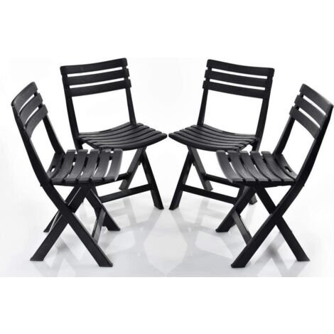 Chaise De Jardin Pliable Birki Anthracite - Confort Léger Et Résistant Pour Terrasse & Extérieur