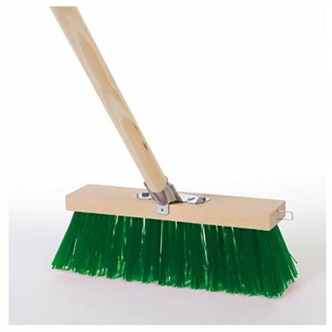Balai cantonnier 0,3 x 1,40 m – Brosse en fibre PVC verte – Douille métallique pour béton et goudron – 1,38 kg – Jardinor (1/3)