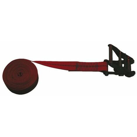 Sangle d'arrimage 50 mm 5 tonnes 10M Rouge avec crochets pointus