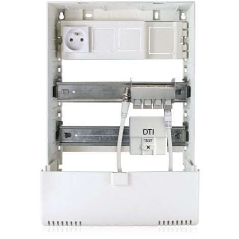 Cahors – Tableau de communication TC 352 – DTI optique pour fibre – Brassage RJ45 – Répartiteur TV coaxial – Installation rapide et conforme (1/2)