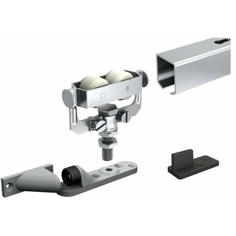 Mantion – Kit rail coulissant 1,85m pour porte intérieure – Système coulissant silencieux – Charge maximale 40kg – Installation rapide