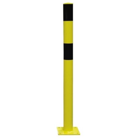 Poteau De Protection Acieravec Platine - Tube ø159 Mmnoir / Jaune -h 1,18m (1/4)