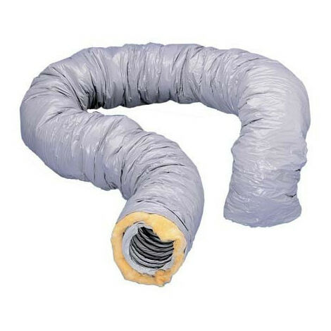 Unelvent – Gaine VMC souple isolée 25mm en PVC – Diamètre 80mm, longueur 10m – Isolation laine de verre recyclable – Pour systèmes de ventilation