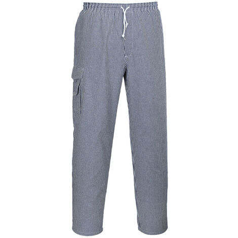 Pantalon Cuisine Chester Couleur : Bleu Check Taille S - Portwest (1/2)