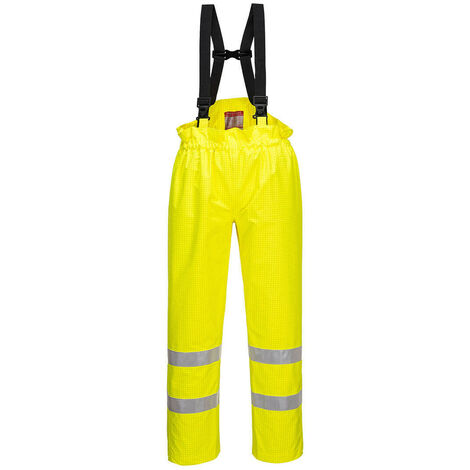 Pantalon Bizflame Rain Non Doublé Hi-vis Antistatique Fr Couleur : Jaune Taille Xl - Portwest (1/2)