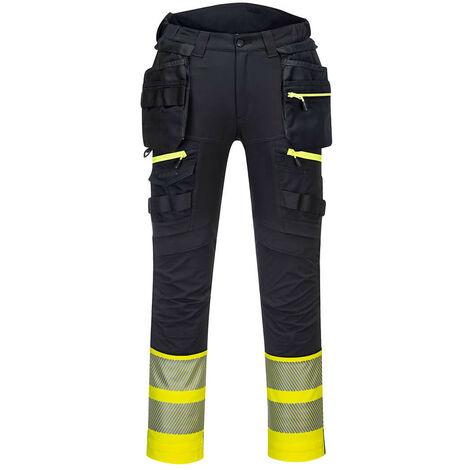 Pantalon Holster Dx4 Hi-vis Classe 1 Couleur : Jaune/noir Taille 56 - Portwest