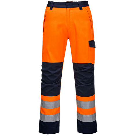 Pantalon Orange/navy Modaflame Ris Couleur : Orange/marine Taille M - Portwest (1/2)
